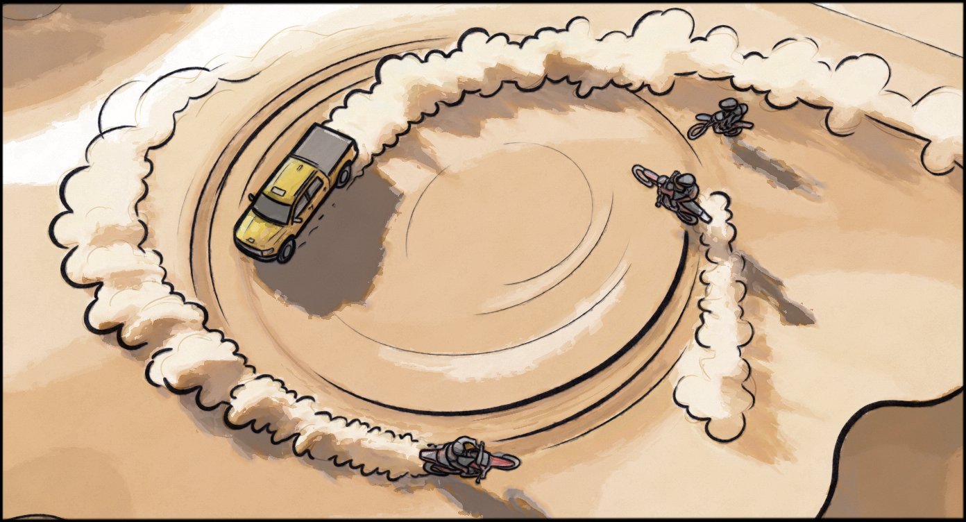Automotive - Stunt Driving - storyboard frame 9 by Dakota Warren